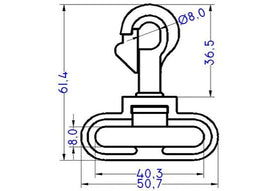 Plastic 1" Revolving Snap Hook (AP111) - 0