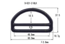 Metal Double Bar D-Ring Dual (9-021)-2