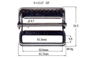 Metal Nickel Plated Web Strap Buckle (9-113) - 0