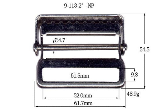 Metal Nickel Plated Web Strap Buckle (9-113) - 0