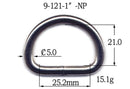Metal D-Ring Welded (9-121)-10