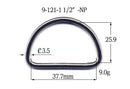 Metal D-Ring Welded (9-121)-21