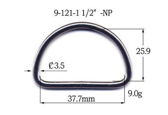 Metal D-Ring Welded (9-121)
