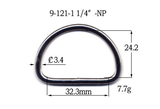 Metal D-Ring Welded (9-121)