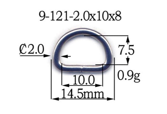 Metal D-Ring Welded (9-121)