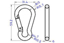 Metal 3/4" Carabiner (9-707)-3