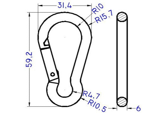 Metal 3/4" Carabiner (9-707)