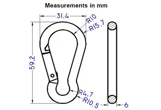 Metal 3/4" Carabiner (9-707)