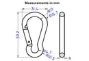 Metal 3/4" Carabiner (9-707)-3