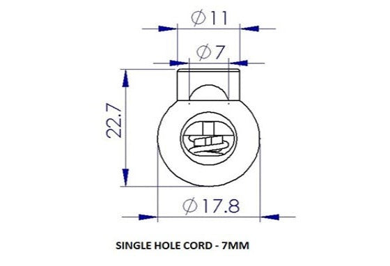 Plastic Single Hole Circle Cord Lock (AP026)