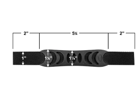 Flat Black Plastic Luggage Handle 2" Webbing on Each Side (AP929) - 0