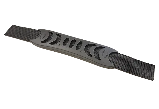 Flat Black Plastic Luggage Handle 2" Webbing on Each Side (AP929)