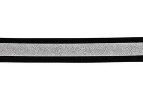 1" Black Webbing with 1/2" Reflective Silver Tape (APW-1023-1)