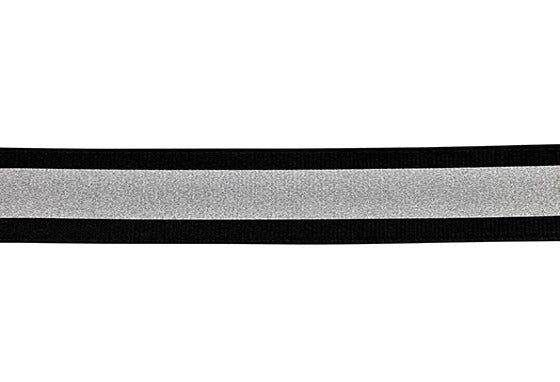 1" Black Webbing with 1/2" Reflective Silver Tape (APW-1023-1)