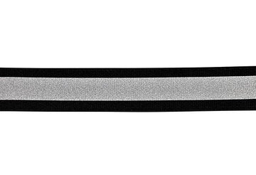 1" Black Webbing with 1/2" Reflective Silver Tape (APW-1023-1)