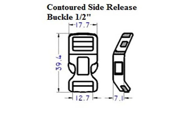 Plastic Contoured Side Release Buckle (AP906)