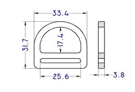 Plastic 1" Double Bar D-Ring (APDBR25) - 0
