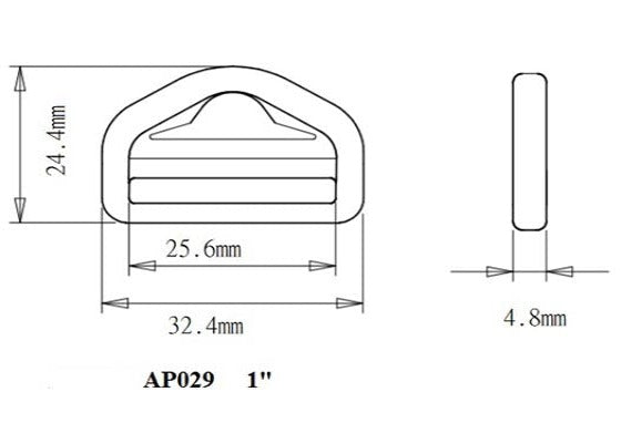 Plastic Black Double Bar D-Ring (AP029)
