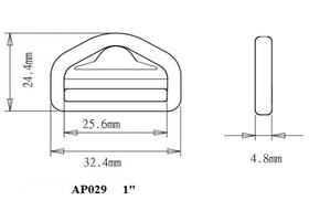 Plastic Black Double Bar D-Ring (AP029) - 0