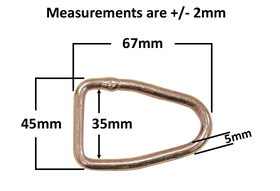 1" Steel Waisted D-Ring (MTL-WD) - 0