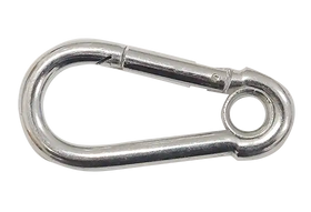 Carabiner Steel Snap Hook with Eye - 80mm