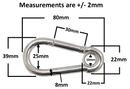 Carabiner Steel Snap Hook with Eye - 80mm-2