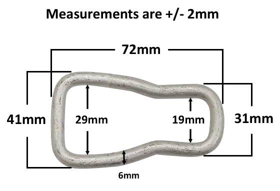 1" Waisted D-Ring Dacromet Finish