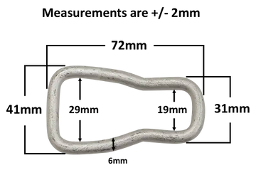 1" Waisted D-Ring Dacromet Finish - 0