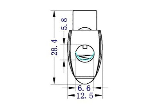 Plastic Black Oval Barrel Cord Lock (AP051) - 0