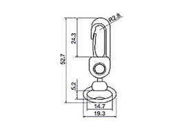 Plastic Slim Revolving Snap Hook (AP717) - 0