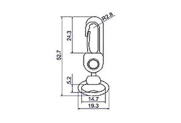 Plastic Slim Revolving Snap Hook (AP717) - 0