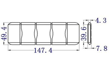 Plastic 1 1/2" Rectangle Pad (AP803) - 0