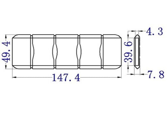 Plastic 1 1/2" Rectangle Pad (AP803)