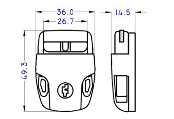 Plastic 1" Spa Buckle with Key (APSPA1407)