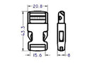 Plastic Straight Standard Side Release Buckle (AP006)-4
