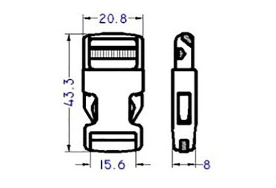 Plastic 5/8" Straight Standard Side Release Buckle (AP006)