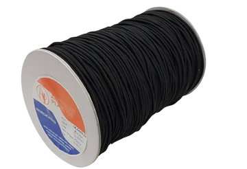 Black Braided Elastic Cord (4-765) - 0