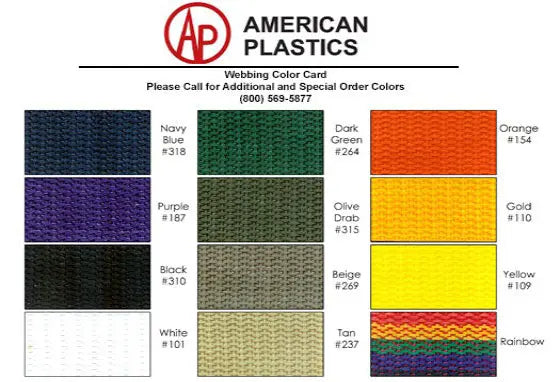 1" Black (310) Cotton Spun Poly Webbing (4-718)