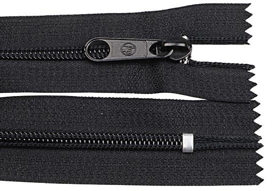 Black (310) #8 Premade Nylon Coil Zipper, Closed End, Length 17" with Auto Lock (ZIP08)