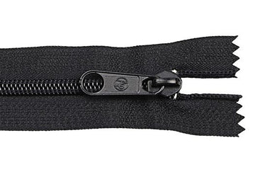 Black (310) #5 Premade Nylon Coil Zipper, Closed End, Length 7", 8", 9" with Auto Lock Slider (ZIP05) - 0