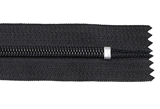 Black (310) #8 Premade Nylon Coil Zipper, Closed End, Length 17" with Auto Lock (ZIP08)