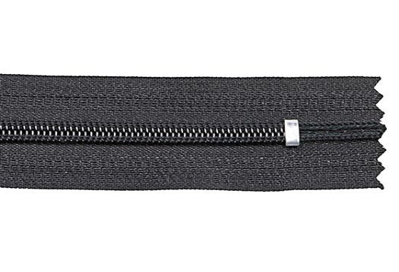 Black (310) #7 Premade Nylon Coil Zipper, Closed End, Length 9" (ZIP07)