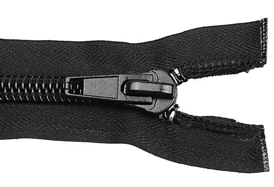 Black (310) #8 Premade Nylon Coil Zipper, Open End, Length 6", 50" with Auto Lock (ZIP08)